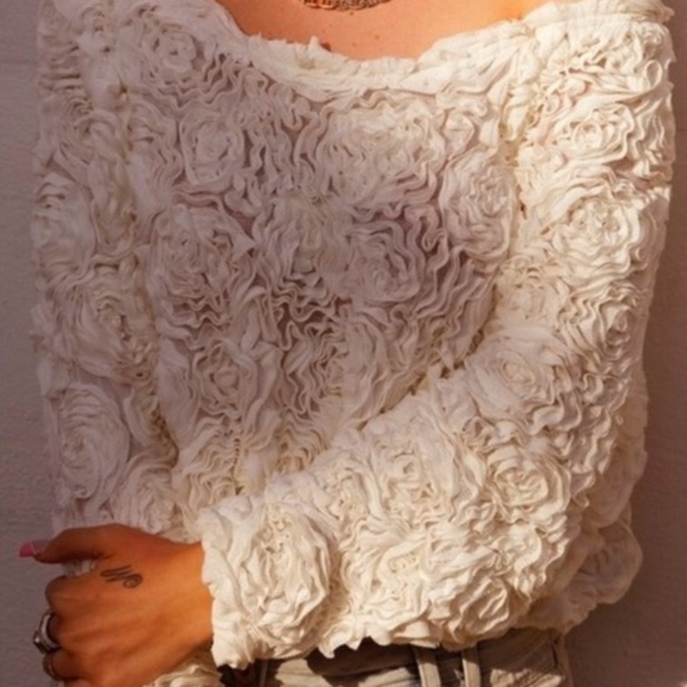 American Apparel 3D mesh floral jumper